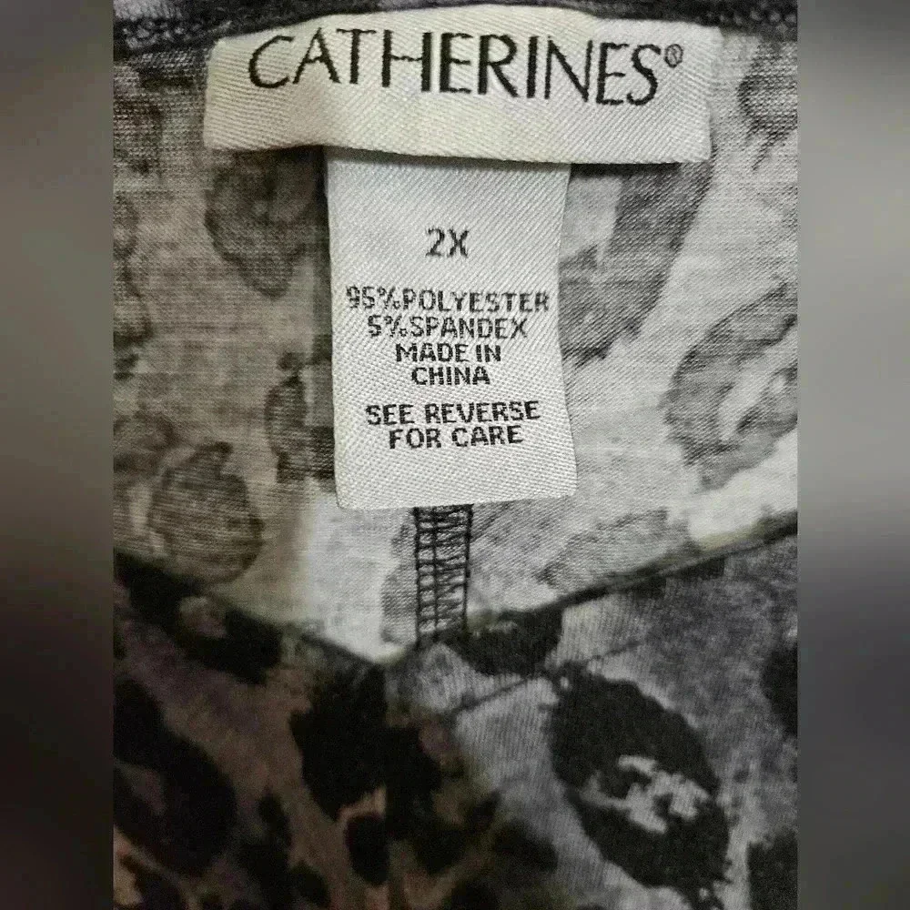 Catherine's Leopard-print Twist Knot Shirt Plus Size 2X